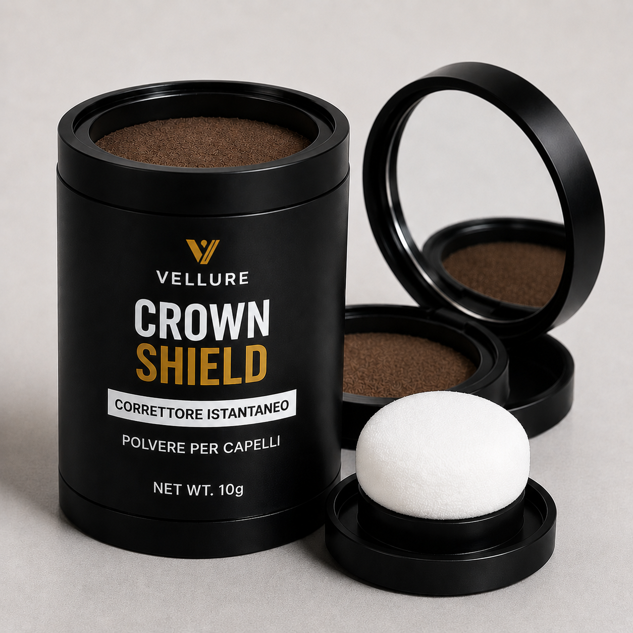 🔥 CROWN SHIELD™ | Copertura Istantanea per Capelli Diradati e Capelli Bianchi – Effetto Folto Naturale in Pochi Secondi