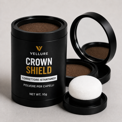 🔥 CROWN SHIELD™ | Copertura Istantanea per Capelli Diradati e Capelli Bianchi – Effetto Folto Naturale in Pochi Secondi