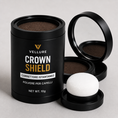 🔥 CROWN SHIELD™ | Copertura Istantanea per Capelli Diradati e Capelli Bianchi – Effetto Folto Naturale in Pochi Secondi