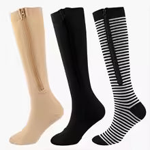 Calze a Compressione con Zip 20-30 mmHg – Comfort Professionale, Gambe Leggere Tutto il Giorno