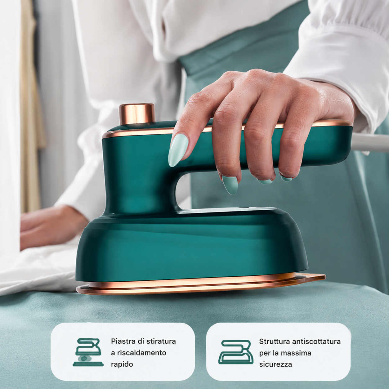 SteamPress™ Pro | Ferro da Stiro Portatile a Vapore 2 in 1 – Riscaldamento Rapido in 20 Secondi, Compatto e Potente