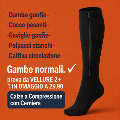 Calze a Compressione con Zip 20-30 mmHg – Comfort Professionale, Gambe Leggere Tutto il Giorno