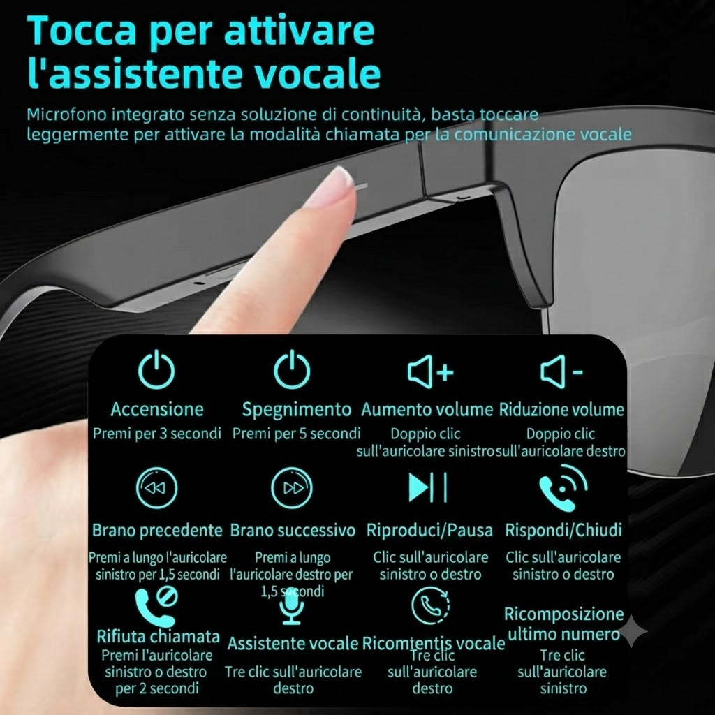 AeroVision Pro – Occhiali da Sole Smart Bluetooth con Audio Open-Ear