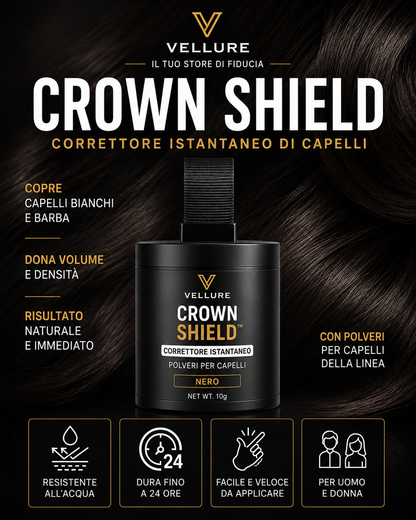 🔥 CROWN SHIELD™ | Copertura Istantanea per Capelli Diradati e Capelli Bianchi – Effetto Folto Naturale in Pochi Secondi