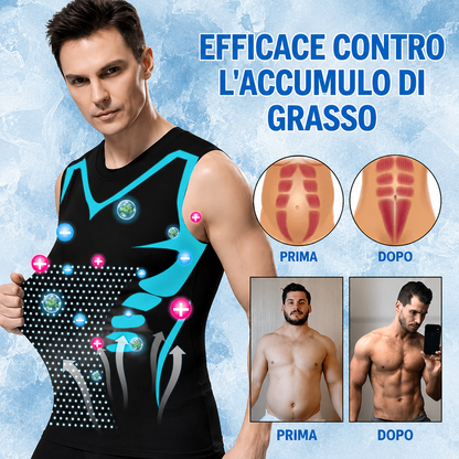 Body Shaper Uomo VELLURE™ – Canotta Modellante Effetto Silhouette con Tessuto Ice Silk Traspirante
