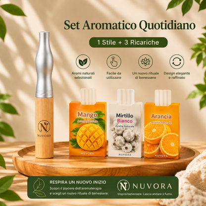 Bastone per smettere di fumare senza nicotina Inalatore in legno di noce naturale con capsule di olio essenziale Aiuto per l'aromaterapia per il sollievo dall'ansia