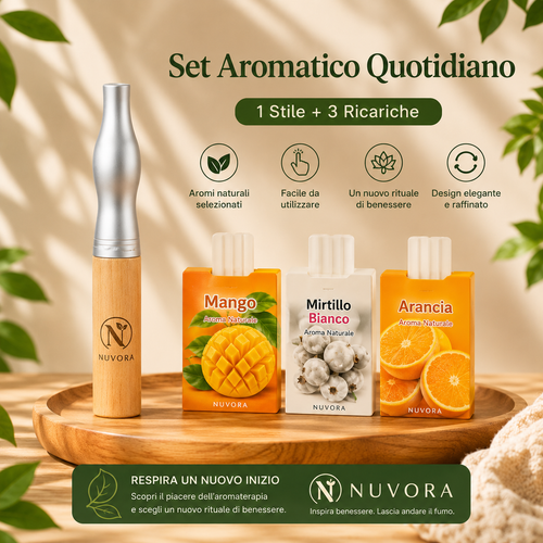 Bastone per smettere di fumare senza nicotina Inalatore in legno di noce naturale con capsule di olio essenziale Aiuto per l'aromaterapia per il sollievo dall'ansia