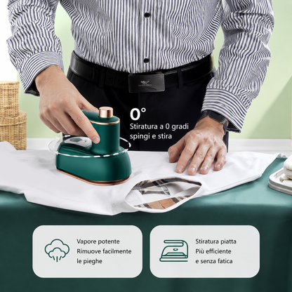 SteamPress™ Pro | Ferro da Stiro Portatile a Vapore 2 in 1 – Riscaldamento Rapido in 20 Secondi, Compatto e Potente