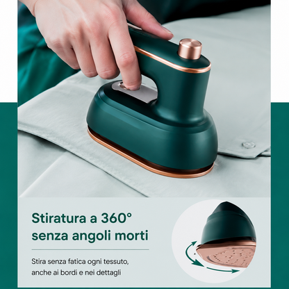 SteamPress™ Pro | Ferro da Stiro Portatile a Vapore 2 in 1 – Riscaldamento Rapido in 20 Secondi, Compatto e Potente