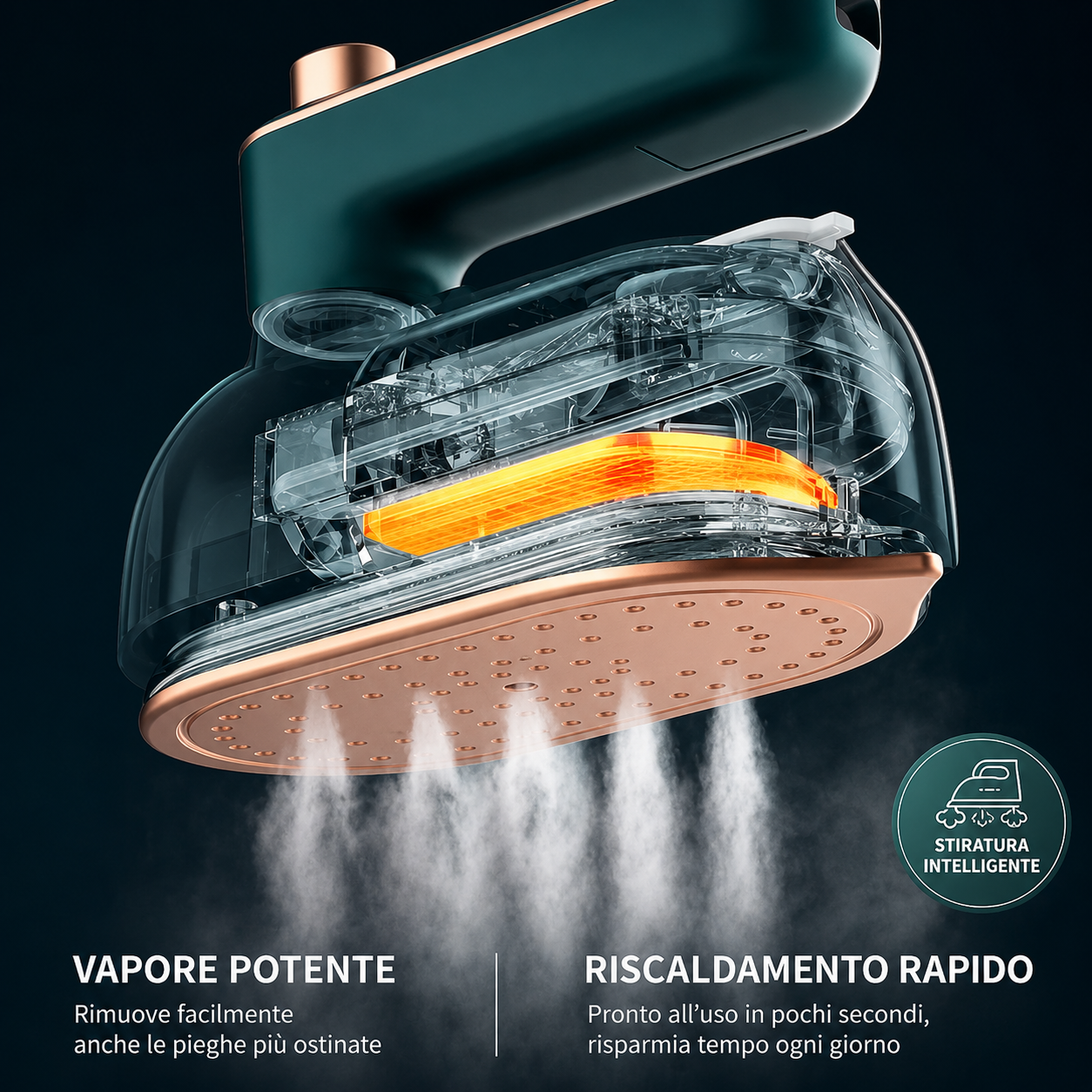 SteamPress™ Pro | Ferro da Stiro Portatile a Vapore 2 in 1 – Riscaldamento Rapido in 20 Secondi, Compatto e Potente