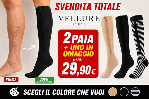 Calze a Compressione con Zip 20-30 mmHg – Comfort Professionale, Gambe Leggere Tutto il Giorno