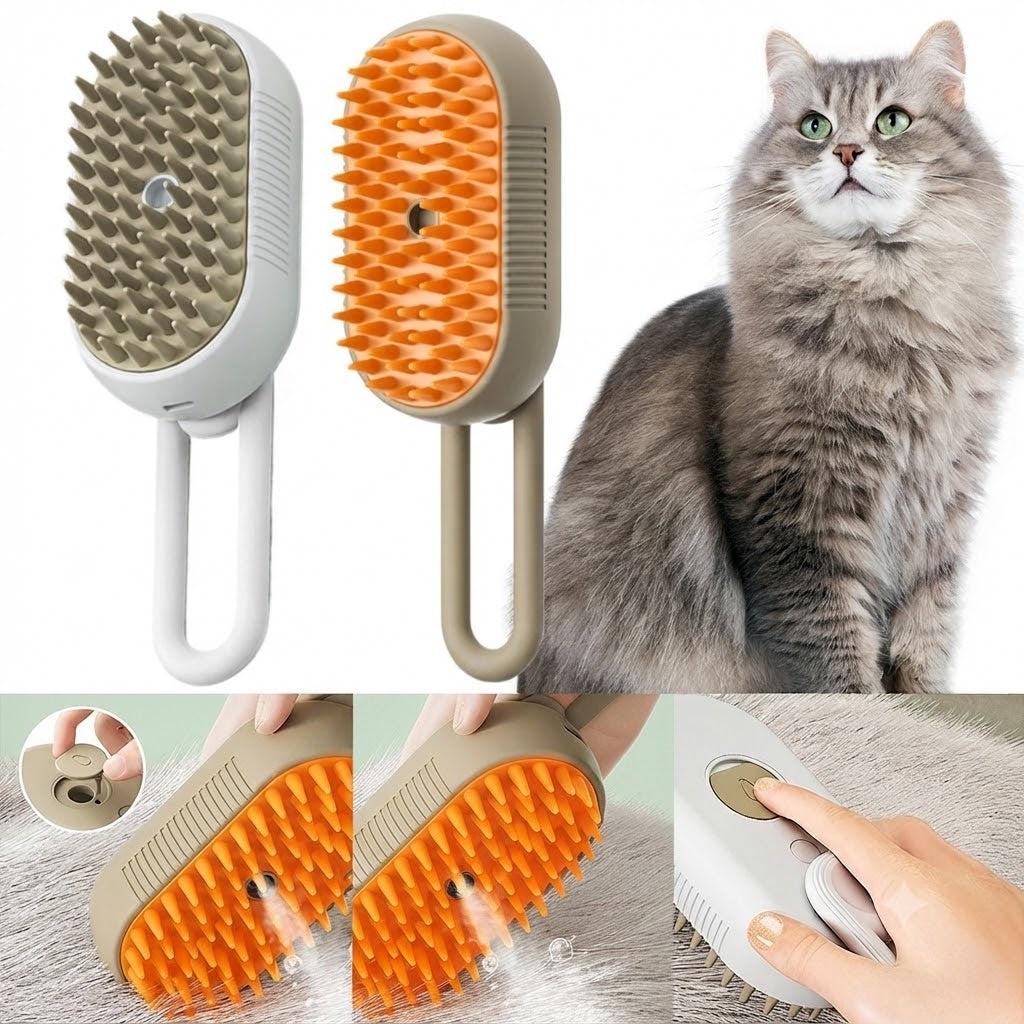 PetSpa Vapor™ - Spazzola Multifunzione a Vapore per Pelo Pulito