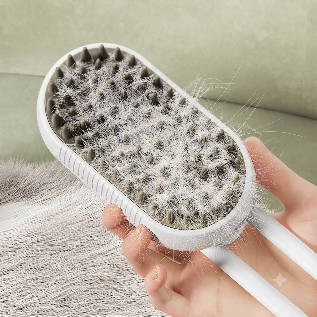 PetSpa Vapor™ - Spazzola Multifunzione a Vapore per Pelo Pulito