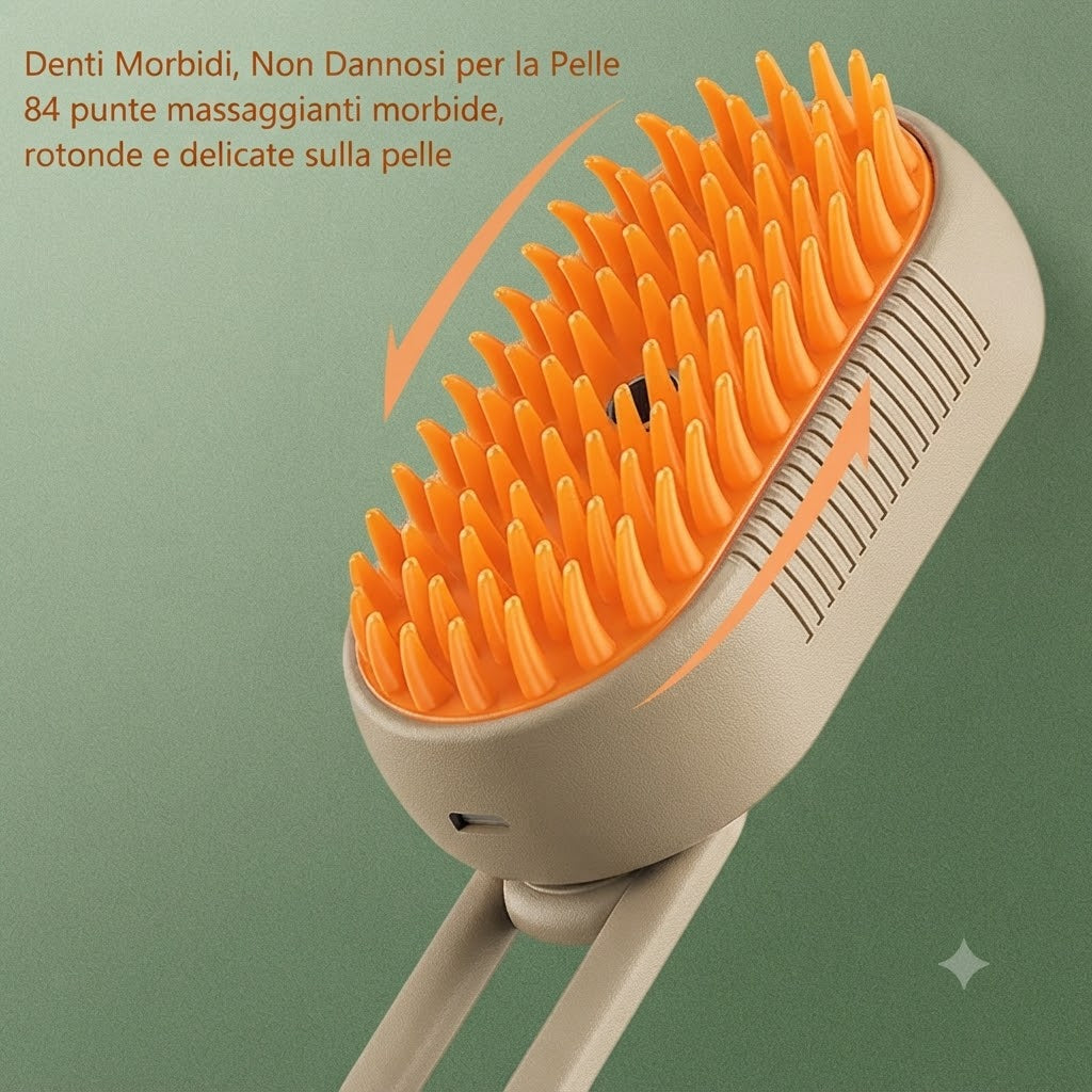PetSpa Vapor™ - Spazzola Multifunzione a Vapore per Pelo Pulito