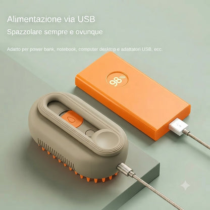 PetSpa Vapor™ - Spazzola Multifunzione a Vapore per Pelo Pulito