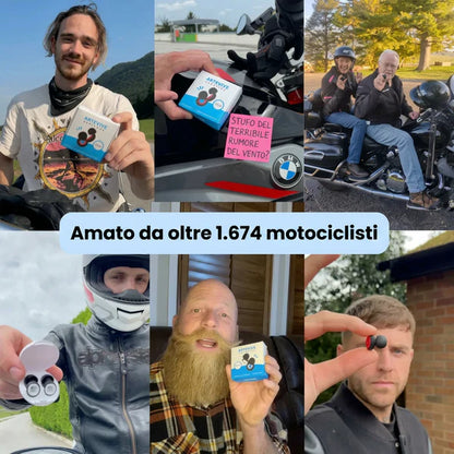 SilentRide™ Tappi Antirumore per Moto 27dB – Protezione Udito, Riduzione del Rumore del Vento e Comfort per Lunghi Viaggi